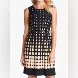 TAHARI ASL | Black Sleeveless Polka Dot Dress
